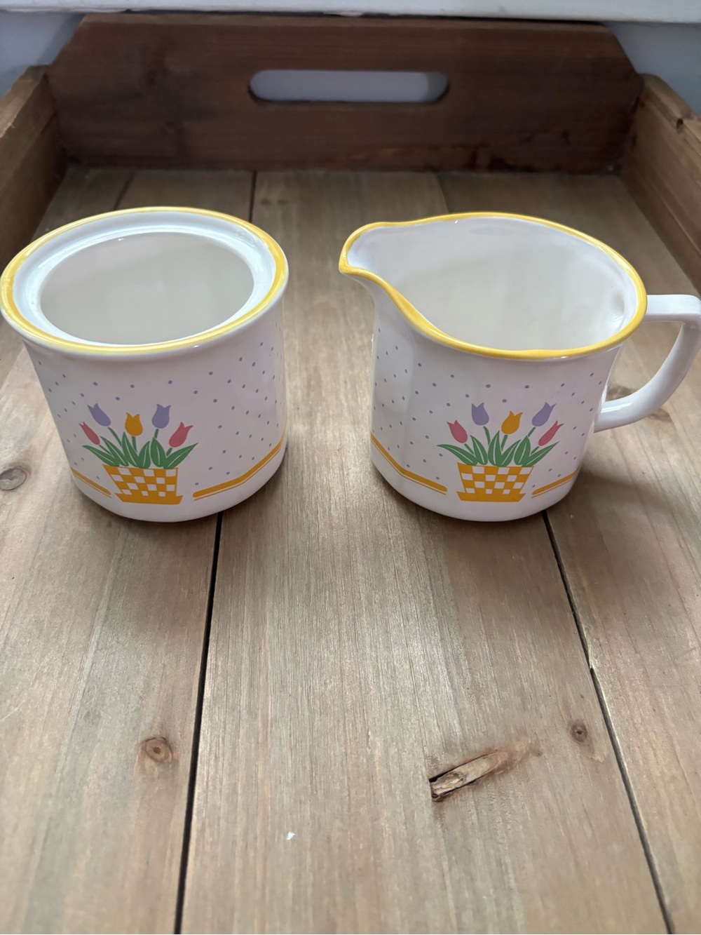 1980s Vintage Teleflora Creamer and Sugar Set Decor Retro